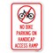 Signmission No Bike Parking on Handicap Access Ramp Heavy-Gauge Aluminum Sign, 12" x 18", A-1218-23855 A-1218-23855 - alternate 1